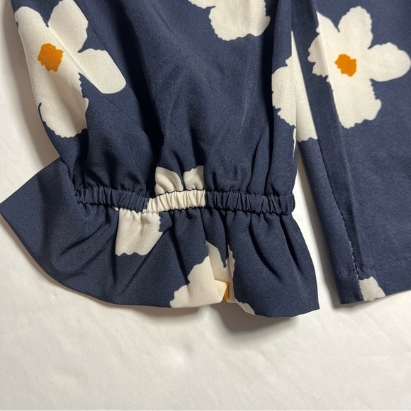 Michelle McDowell Floral Afternoon Stroll Lynn Top NEW Navy White Large Boho - Picture 5 of 9